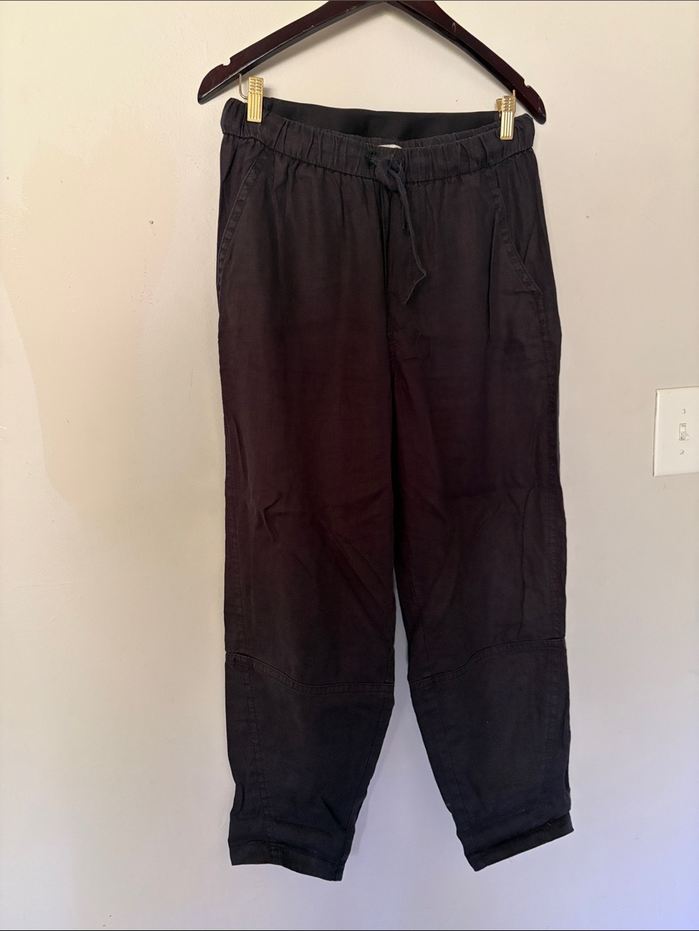 Everlane Black Linen Pull-on Barrel Pant - Picture 2 of 6